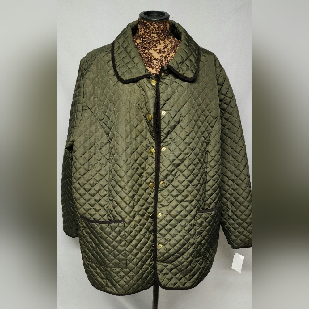 Jessica London Plus Size Snap-Front Quilted Coat. Sz 32w. NWTs DEAL! - Picture 2 of 4